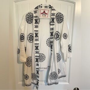 Johnny Was black and white cotton kimono size XS